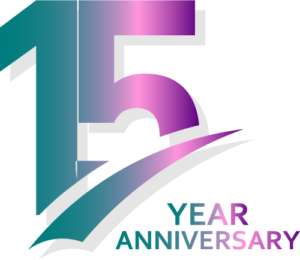 15 year anniversary logo.